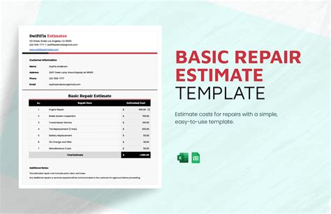 Home Repair Estimate Template In Word Excel Pages Numbers PDF Google Sheets Google Docs