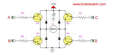 Transistor H Bridge With Diodes Transistors Electronics Circuit