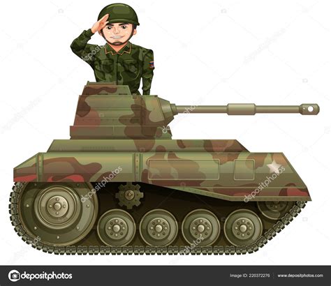 Soldado Tanque Ilustración Vector Gráfico Vectorial © Blueringmedia