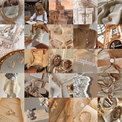 Beige Wall Collage Kit Nude Aesthetic Collage For Dorm Or Etsy UK