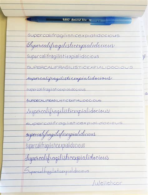Testing Out Different Penmanship Styles Handwritingtips Pretty