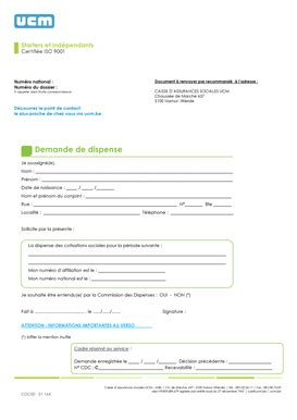 Remplissable En Ligne Demande Formulaire A Dispense Fax Email Imprimer
