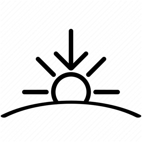Down Download Horizon Sun Sunset Icon