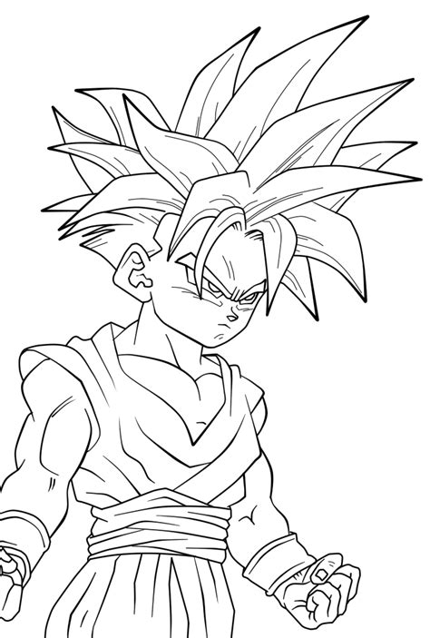 You can download gohan in dragon ball z coloring page for free at coloringonly.com. Son gohan Super Saiyajin - Dragon Ball Z Kids Coloring Pages