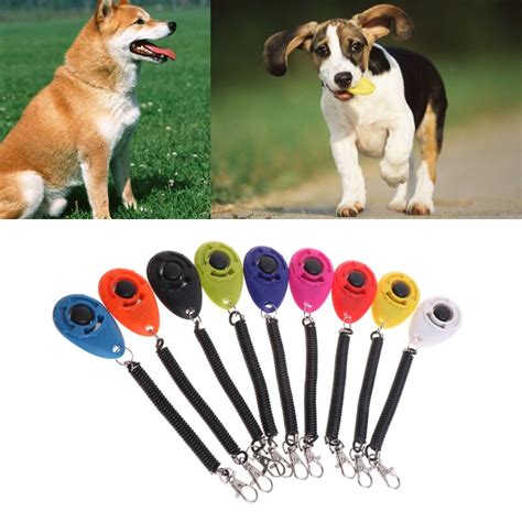 New Pet Clicker Training Obedience Aid Wrist Spring Strap Button Dogs