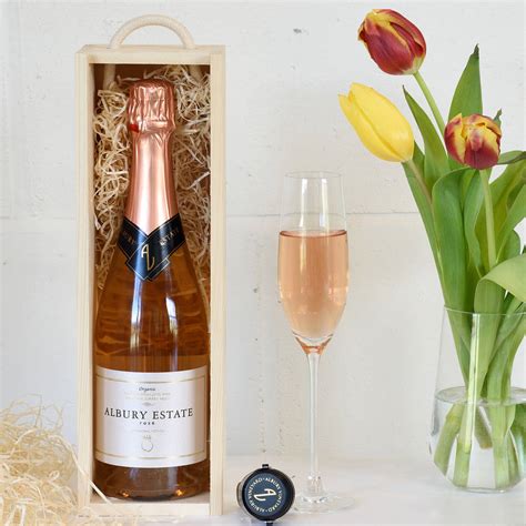 english sparkling wine with wooden gift box by albury ...