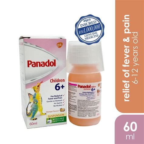 Panadol Suspension 6 Years 250mg 60ml Alpro Pharmacy