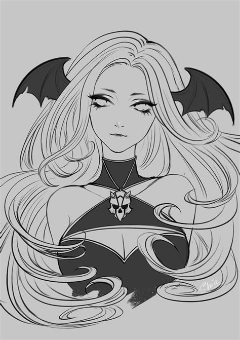 Sexy Devil Anime Girls Coloring Pages Sketch Coloring Page