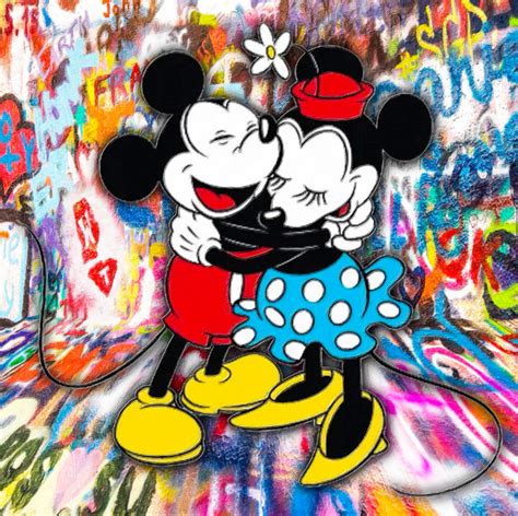 Mickey And Minnie Mouse Pop Art Graffiti Painting By Tony Rubino