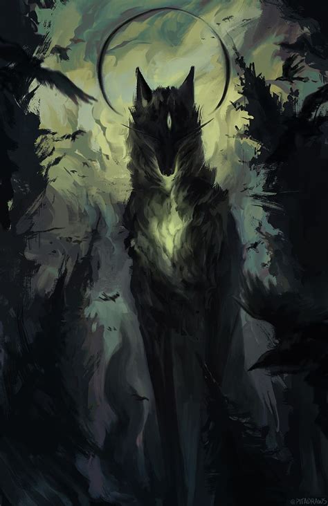 Dark Creatures In The Forest By Pitadraws Fantasy Creatures Art