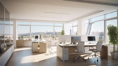 Premium Ai Image A Photo Of A Modern Office Space With Clean Design