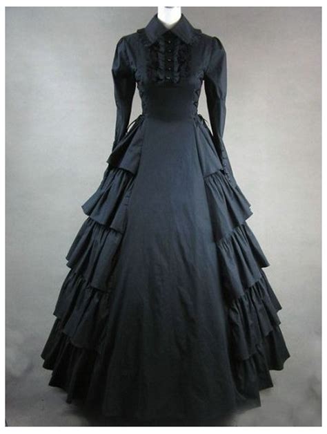 Black Classic Gothic Victorian Dress Uk