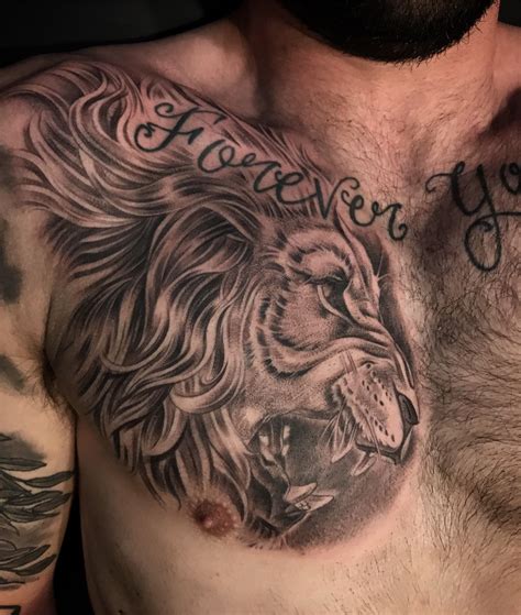 Lion Chest Piece By Justin Villalobos In Orange County