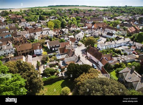 Aerial View Of Ashwell A Rural English Countryside Town In