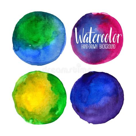 Watercolor Circle Elements Stock Vector Illustration Of Hand 83792616