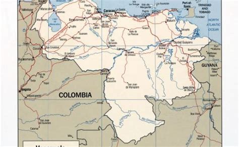 Grande Detallado Mapa Politico De Venezuela Con Relieve Carreteras Y