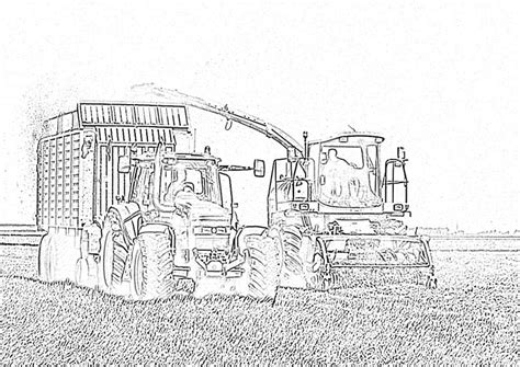 Kleurplaat Boerderij Trekker Kleurplaat Tractor Afb 6552