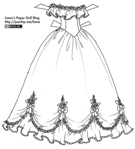 Photoed in gray/back, can also be made in other color combinations. ball gown | Liana's Paper Dolls