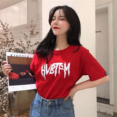 Buy Harajuku T Shirts Short Sleeve Ulzzang Fashion Loose Women Korean Style