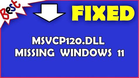 Msvcp120dll Missing Windows 11 Youtube