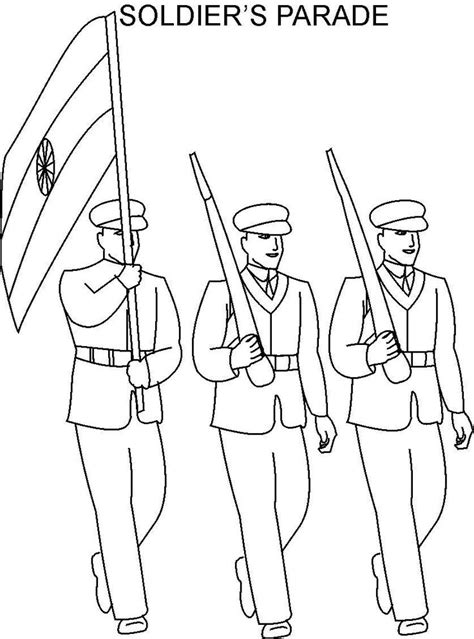 Parade Republic Day Sketches Republic Day Soldier Parade Coloring