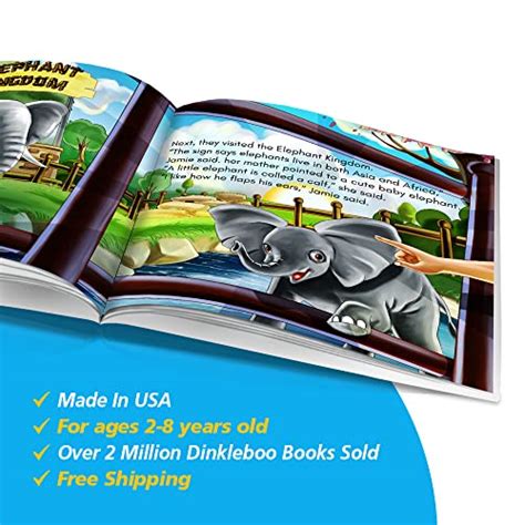 Personalized Story Book By Dinkleboo Visits The Zoo For Children