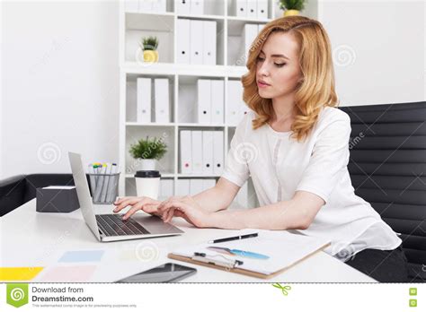 Secretary working stock photo. Image of advertising, businesswoman ...