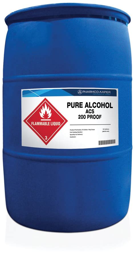 Pure Alcohol 55 Gallon Drum Acs Grade 200 Proof Lab Alley