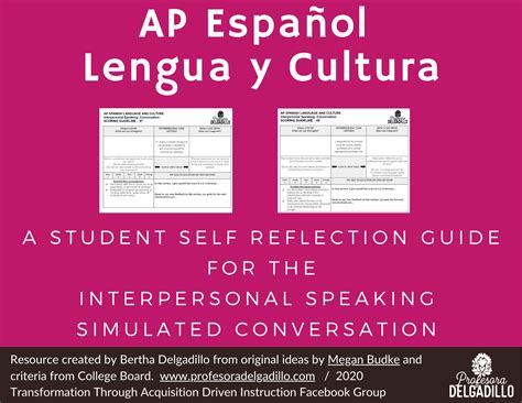 AP Spanish Language & Culture Rubric & Self Reflection Student Guide