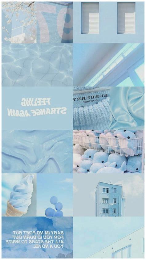 Blue Collage Wallpaper In 2020 Blue Aesthetic Pastel Di 2021