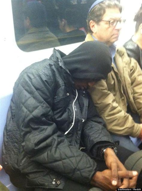 Sleeping Stranger Subway Picture On Q Train Defines