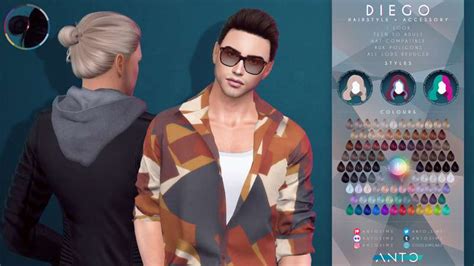 Diego Hairstyle Requires The Chromatic Collection 1 By Antosims