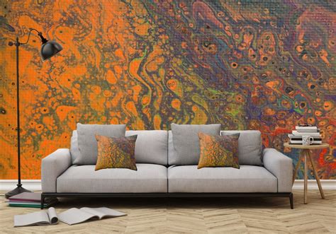 Removable Wall Mural Wallpaper Abstract Artwork Fluid Art Pour 16