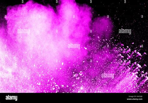 Abstract Pink Dust Explosion On Black Backgroundabstract Pink Powder