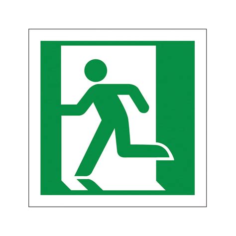 Photoluminescent Fire Exit Running Man Left Safety Sign Facility