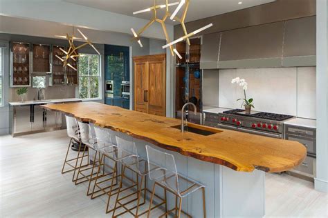 Wood Topped Kitchen Island Adding Visual And Textural Contrast Decoist
