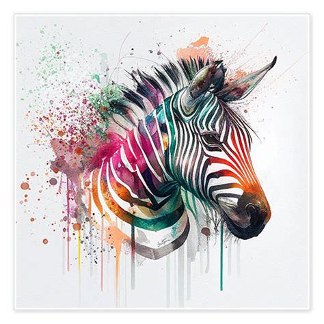Neon Zebra Print By Ben Heine Posterlounge