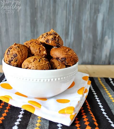 Low Fat 3 Ingredient Pumpkin Chocolate Chip Cookies Yummy Healthy Easy