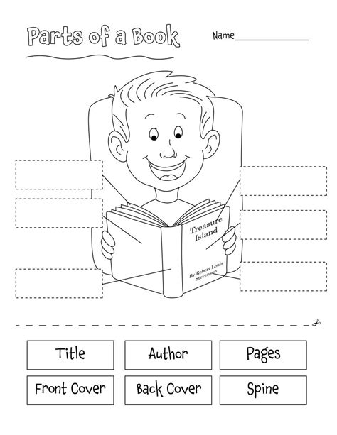 Activity Worksheets To Print Parts Of A Book Library Activities