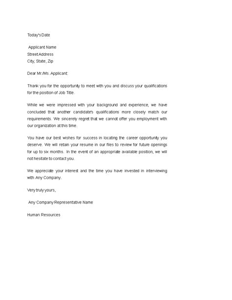 Sample Application Rejection Letter How To Make A Sample Application Rejection Letter