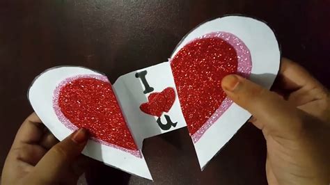 Diy Heart ️ Pop Up Valentine Cards How To Make A Love Pop Up Card With Text Youtube