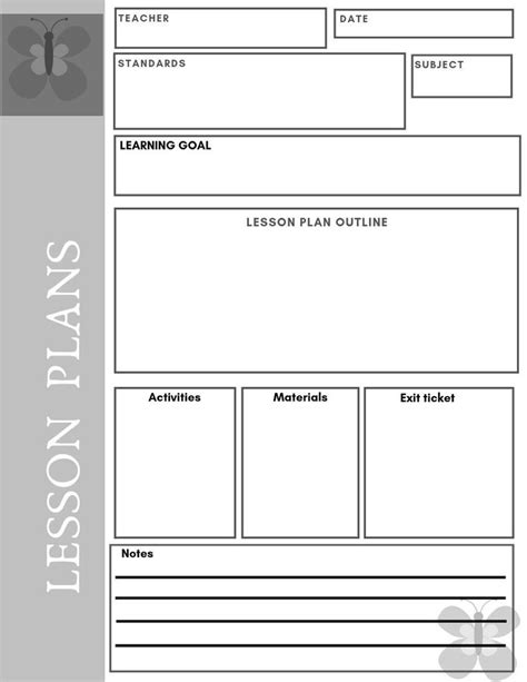 Lesson Plan Template Editable Etsy Lesson Plan Template Free