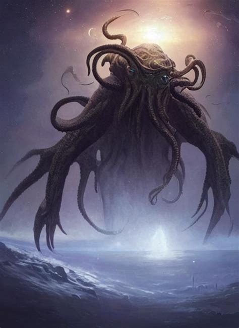 Cthulhu In Space Looking At Earth Larger Than Earth Openart