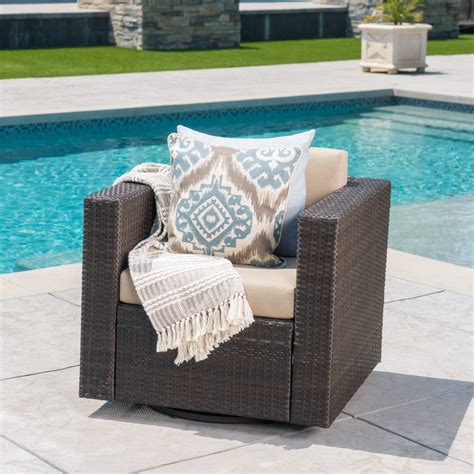Uploaded at may 06, 2017. Venice Outdoor Dark Brown Wicker Swivel Club Chair with ...