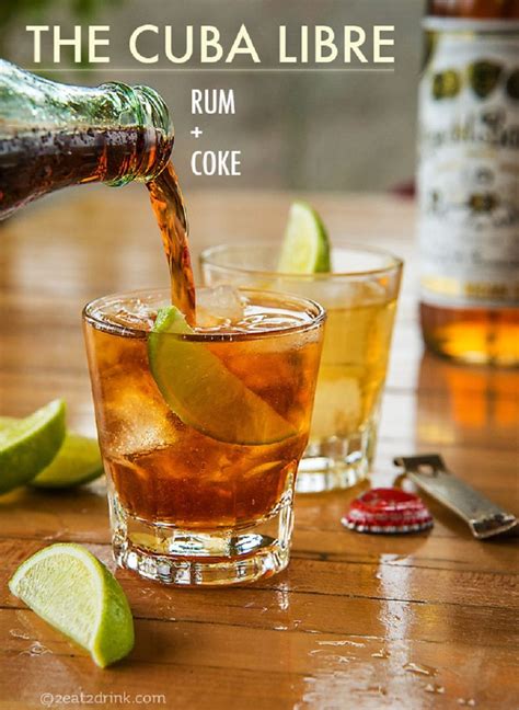 24 essential rum cocktails you have to taste. two ingredients drinks rum with coke recipe by ...