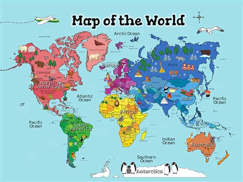 World Map For Kids With Countries