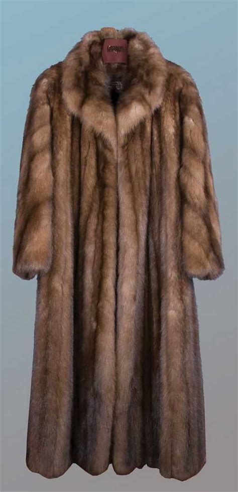 253 exquisite full length russian sable fur coat with
