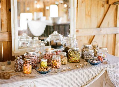 how to set up a fall wedding candy buffet table