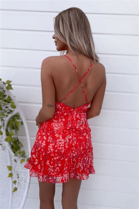 1 red floral mini dress free shipping soulbeachwear