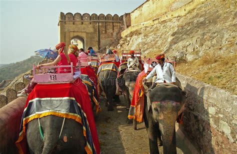 Elephant Ride At Amber Fort Rajasthan Editorial Stock Photo Image Of